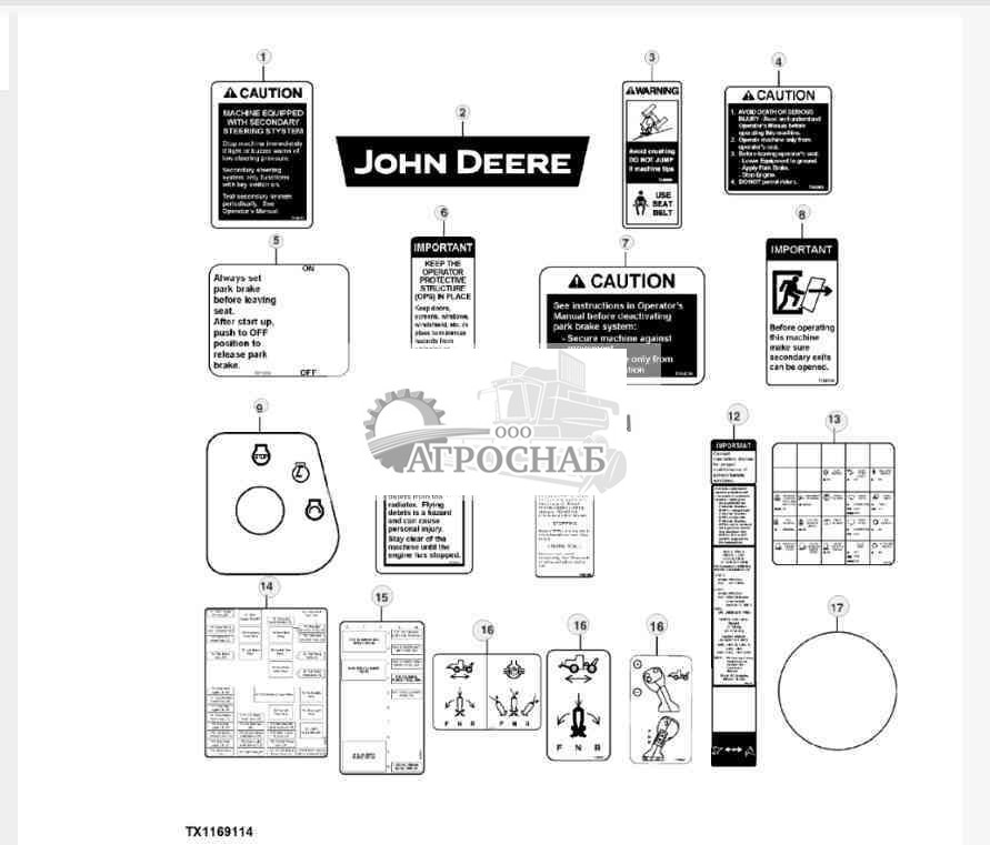 Товарные знаки и накл. — кабина (английский) 